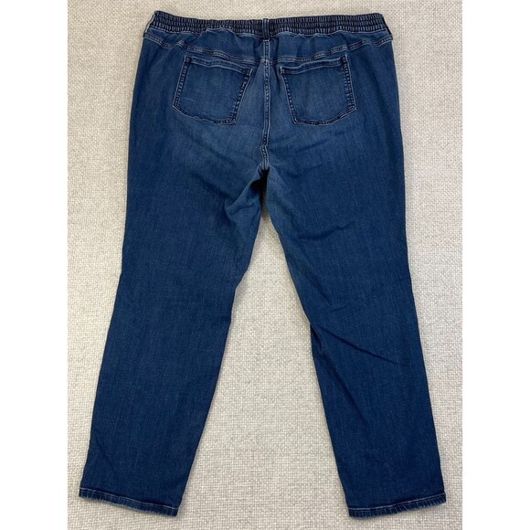 Torrid Pull On Jeans Women's Size 3X 3T Straight Blue Elastic Waist Drawstring - Picture 3 of 11